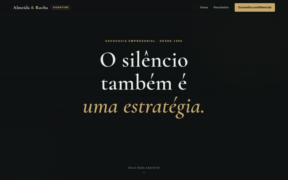 Prévia do template de landing page Advocacia Signature