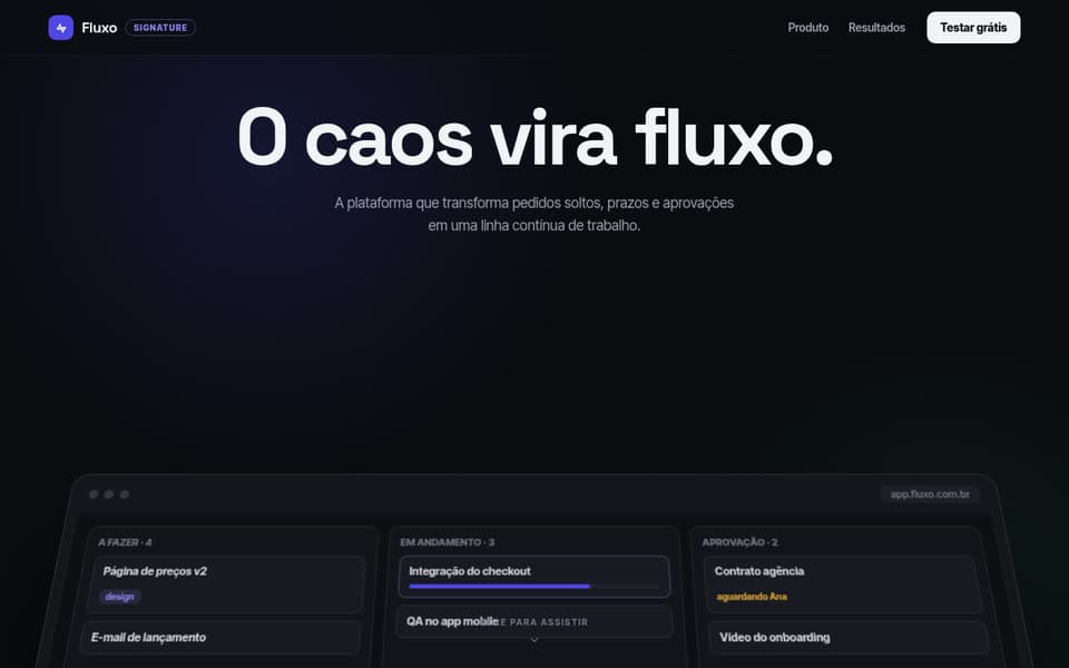 Prévia do template SaaS Signature do Vitrine